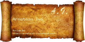 Arnstein Ivó névjegykártya
