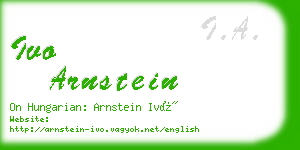 ivo arnstein business card